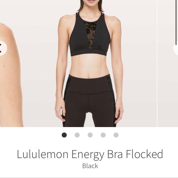 Lululemon Energy Bra Flocked Women’s Sports Bra Size 8 Black - Picture 2 of 10